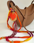 grigri de sac, porte-clés, coeur, broderie