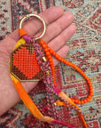 grigri de sac, porte-clés, coeur, broderie