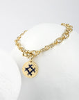 bracelet camille enrico broderie médaille or chaine