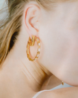 boucles d'oreilles créoles broderie camille enrico or france