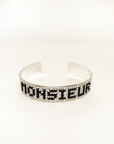Bracelet Mio, doré 24K, brodé de fils de coton, bracelet à message