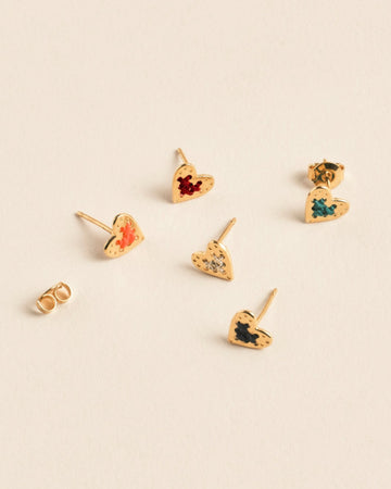 Puces d'oreilles Mini Coeur . ALOHA