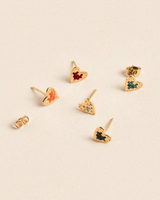 Puces d'oreilles Mini Coeur . ALOHA