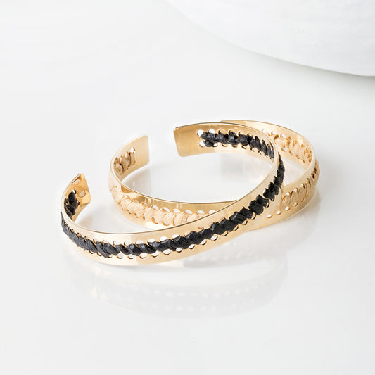 bracelet camille enrico broderie or raphia