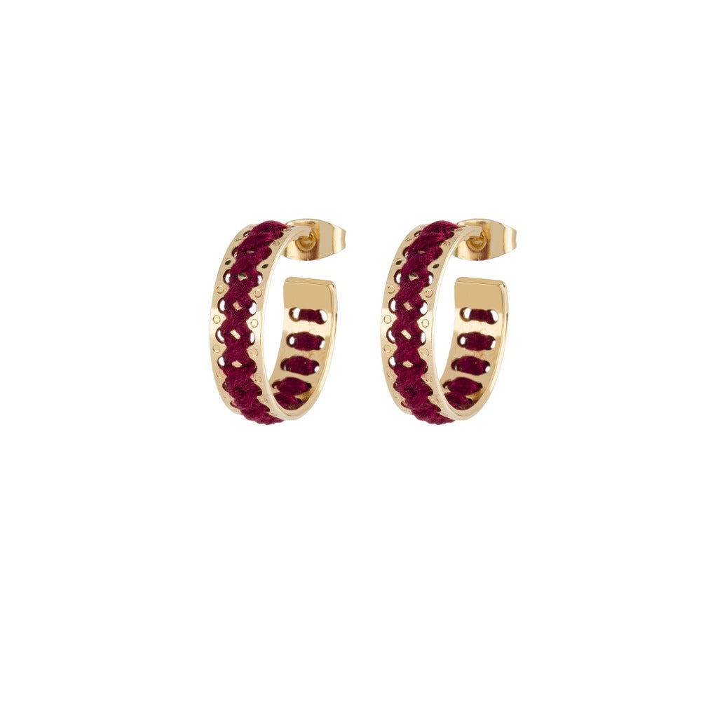 boucles d'oreilles créoles broderie camille enrico or france