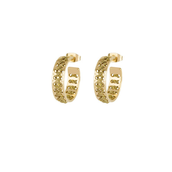 boucles d'oreilles créoles broderie camille enrico or france