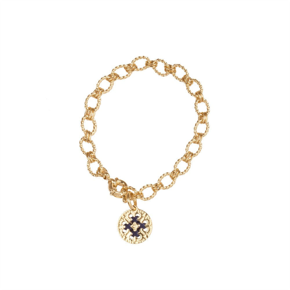 bracelet camille enrico broderie médaille or