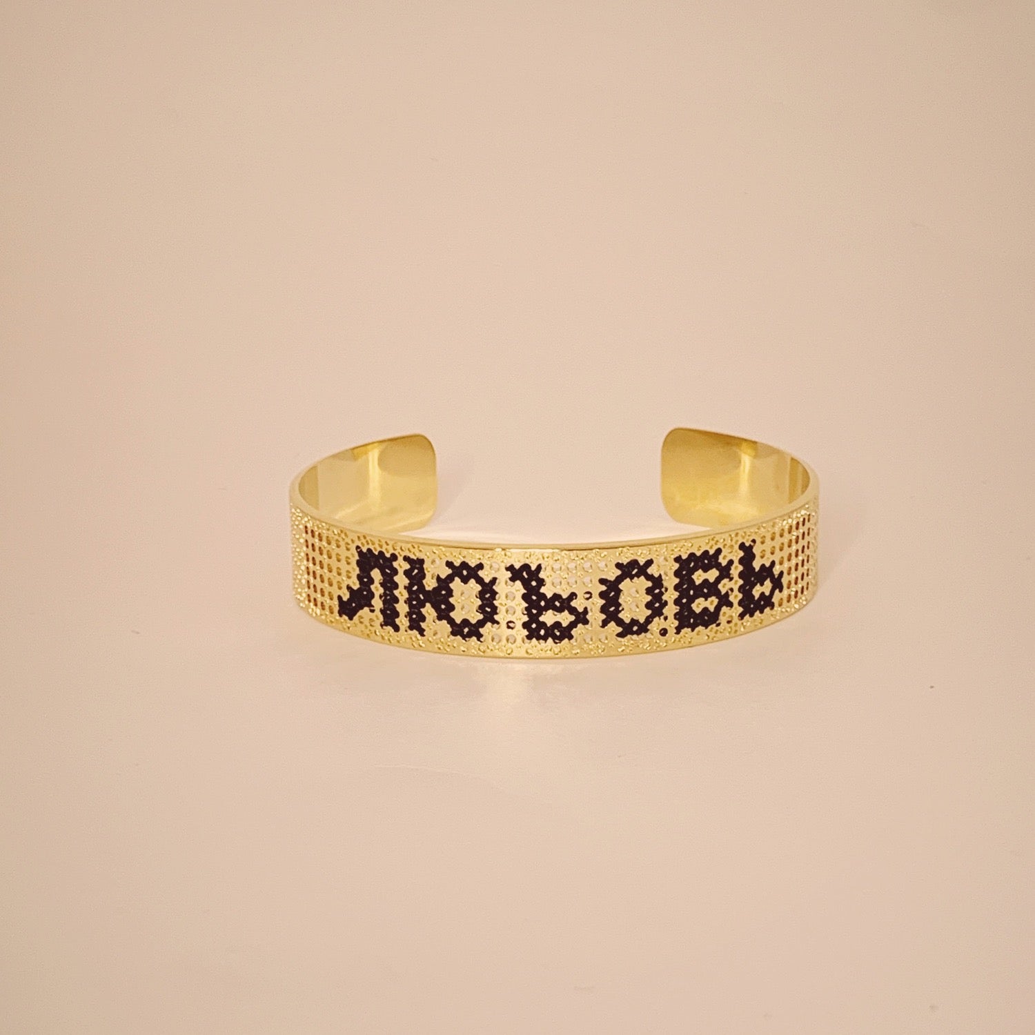 Bracelet AMOUR, doré 24K, brodé de fils de coton, bracelet à message