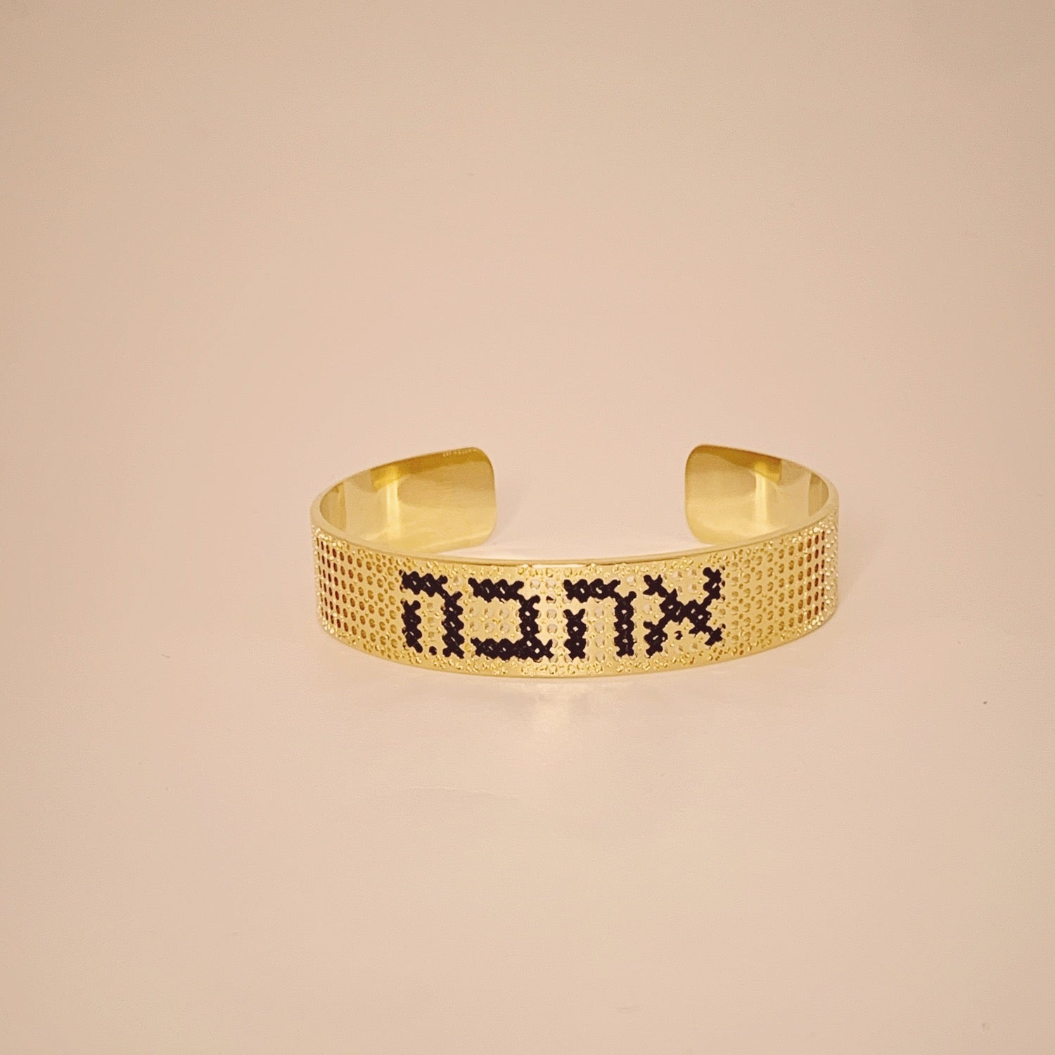 Bracelet AMOUR, doré 24K, brodé de fils de coton, bracelet à message