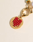 Amulette Mon Coeur, dorée 24K, brodée de fils de coton