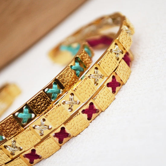 bracelet camille enrico broderie médaille or