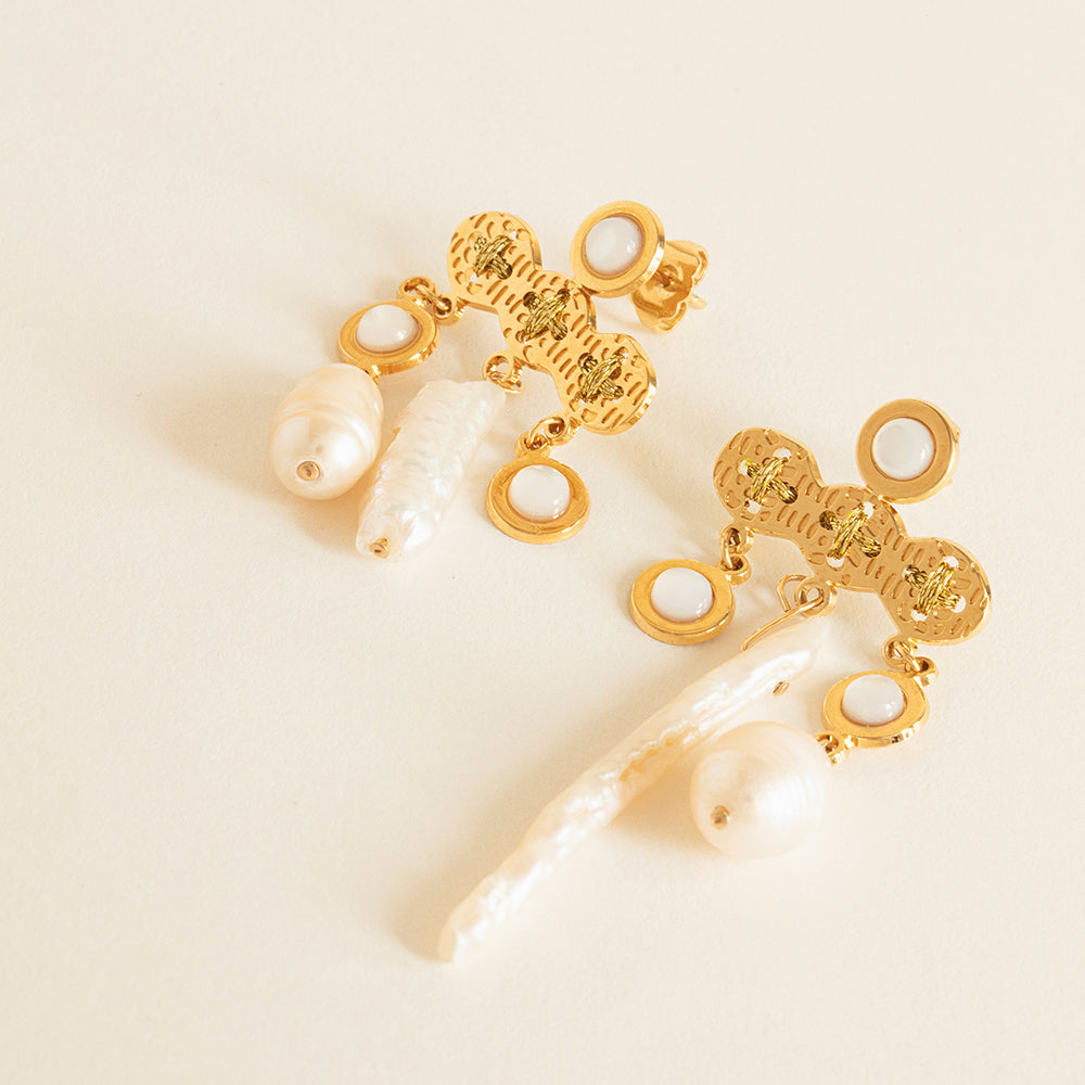 boucles d&#39;oreilles camille enrico or perles france