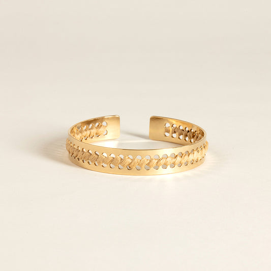 bracelet camille enrico or broderie raphia