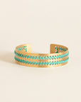 bracelet camille enrico or broderie turquoise