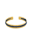 bracelet camille enrico broderie or bleu