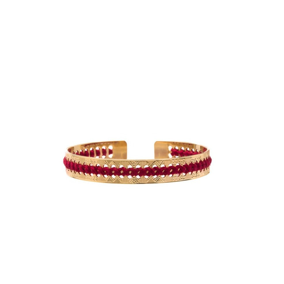 bracelet camille enrico broderie or bordeaux