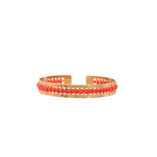 bracelet camille enrico broderie or corail