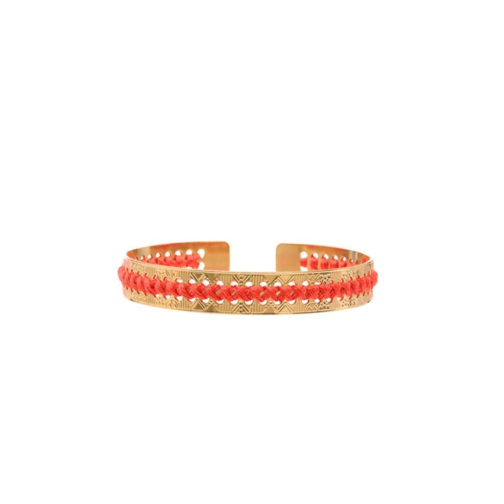 bracelet camille enrico broderie or corail