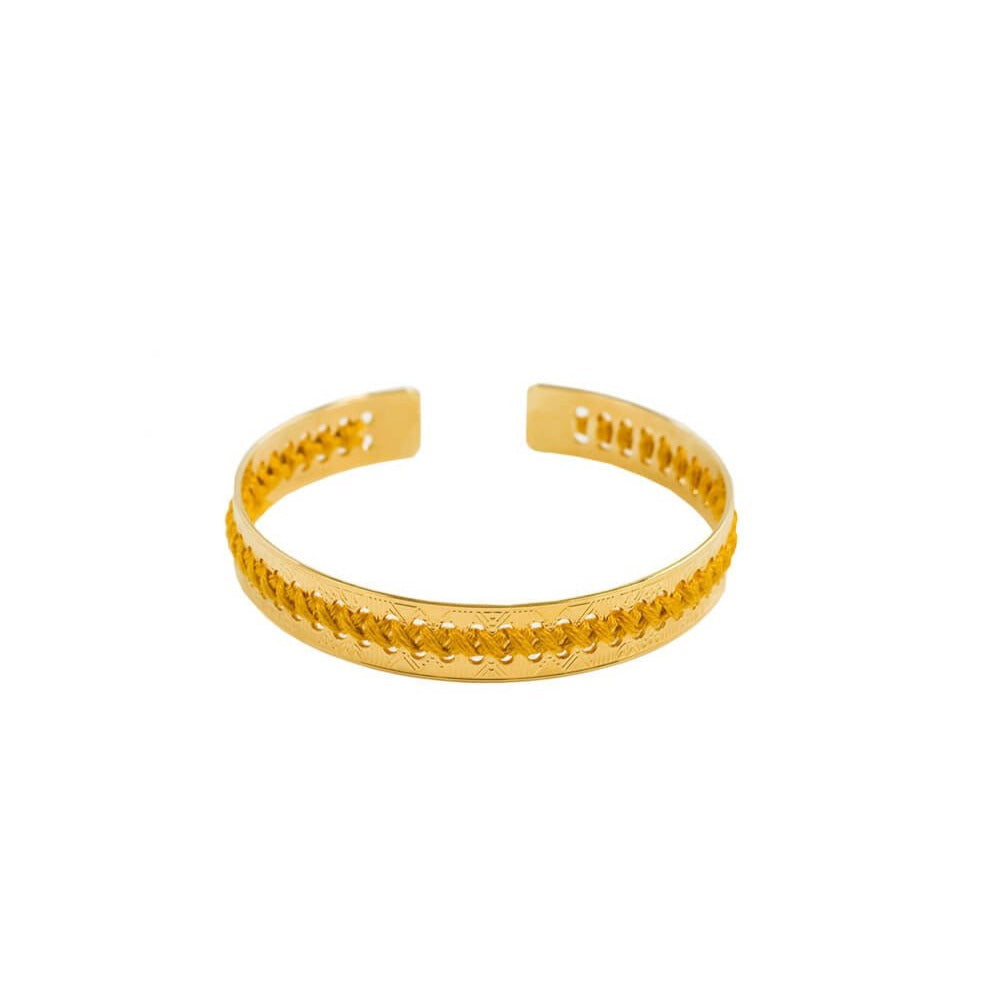 bracelet camille enrico broderie or safran