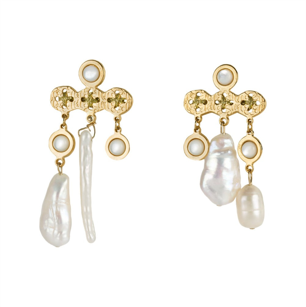 boucles d&#39;oreilles camille enrico or perles france