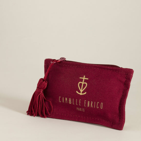 Emballage Camille Enrico bordeaux et doré